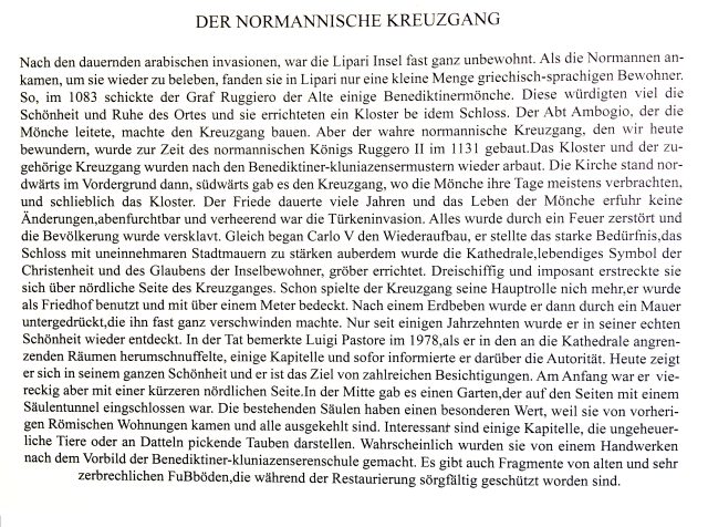 Der Normannische Kreuzgang auf Lipari